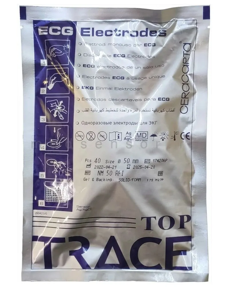 Ceracarta Αυτοκόλλητα Ηλεκτρόδια 50mm Top Trace, 40 τεμάχια