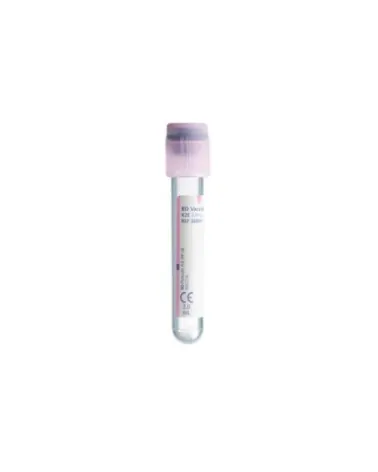 BD Σωληνάρια Αιμοληψίας Vacutainer Plus 3.6mg EDTA K2 Tubes 13x75mm 2ml μωβ πώμα 100 τεμάχια 368841