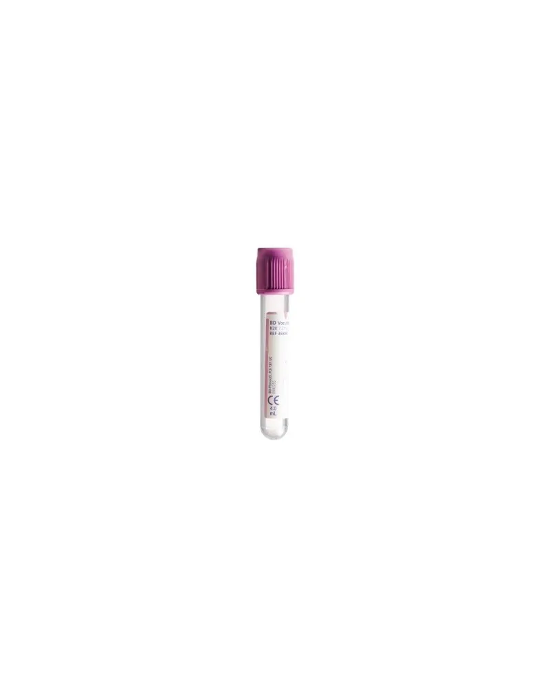 BD Σωληνάρια Αιμοληψίας Vacutainer Plus 3.6mg EDTA K2 Tubes 13x75mm 4ml μωβ πώμα 100 τεμάχια 368861