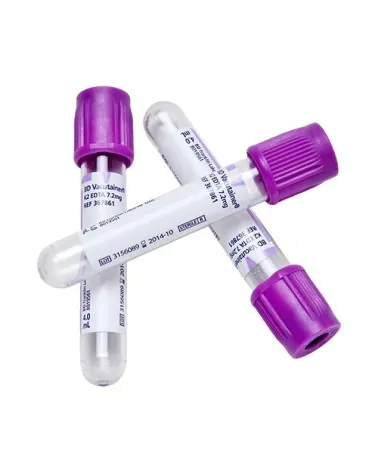 BD Σωληνάρια Αιμοληψίας Vacutainer Plus7,2mg EDTA K3 Tubes 13x75mm 4ml μωβ πώμα 100 τεμάχια 368860