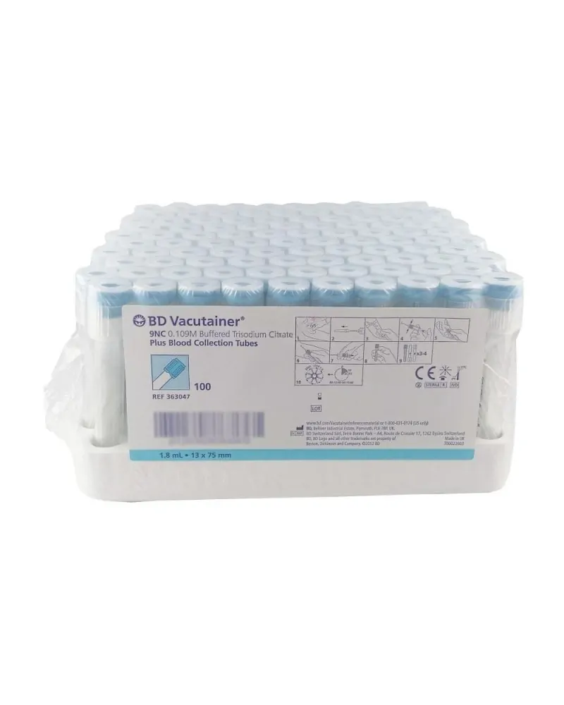 BD Σωληνάρια Αιμοληψίας Vacutainer Plus Sod. Citr. Coagulation Tubes 13x75mm Διπλό Τοίχωμα 1.8ml γαλάζιο πώμα 100 τεμάχια 363047