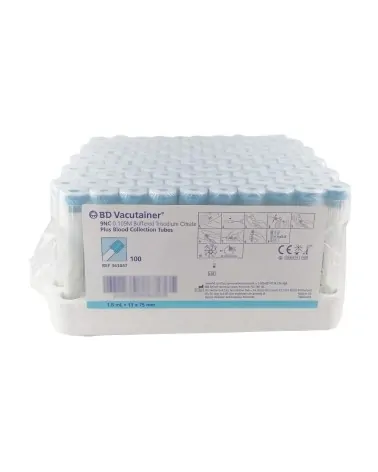 BD Σωληνάρια Αιμοληψίας Vacutainer Plus Sod. Citr. Coagulation Tubes 13x75mm Διπλό Τοίχωμα 1.8ml γαλάζιο πώμα 100 τεμάχια 363047
