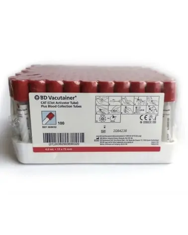 BD Σωληνάρια Αιμοληψίας Vacutainer Plus Plain Tubes 13x75mm 4ml κόκκινο πώμα 100 τεμάχια 369032