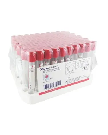 BD Σωληνάρια Αιμοληψίας Vacutainer Plus Plain Tubes 13x100mm 6ml κόκκινο πώμα 100 τεμάχια 368815
