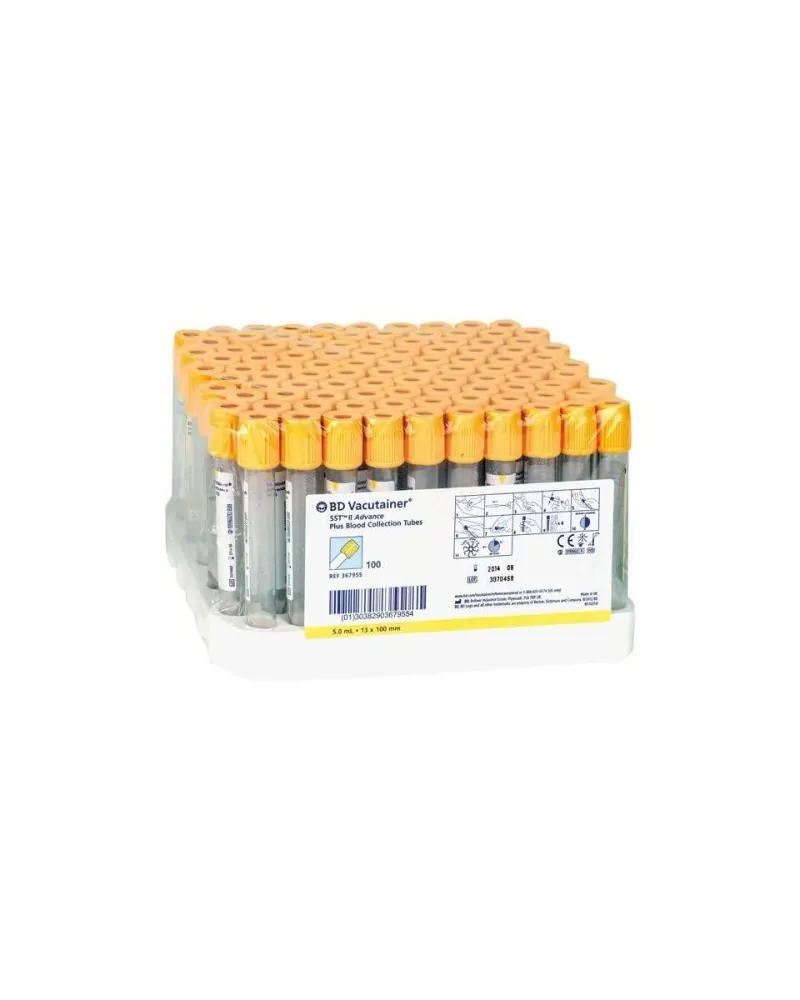 BD Σωληνάρια Αιμοληψίας Vacutainer Plus S.S.T. 13x100mm 5ml κίτρινο πώμα 100 τεμάχια 367955