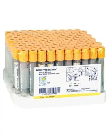 BD Σωληνάρια Αιμοληψίας Vacutainer Plus S.S.T. 13x100mm 5ml κίτρινο πώμα 100 τεμάχια 367955
