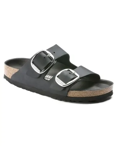 Birkenstock Παντόφλα Leather Oiled Arizona Big Buckle (Narrow), Black Hex