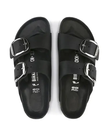 Birkenstock Παντόφλα Leather Arizona Big Buckle Leoi (Narrow), Black Hex