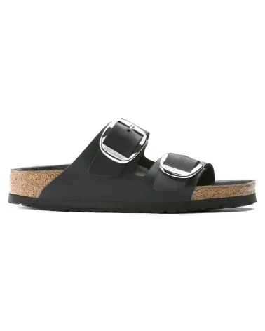Birkenstock Παντόφλα Leather Arizona Big Buckle Leoi (Narrow), Black Hex