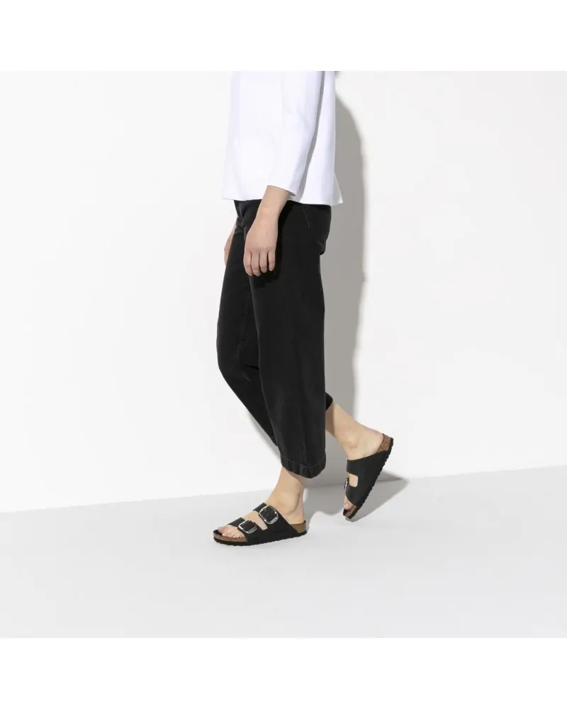 Birkenstock Παντόφλα Leather Arizona Big Buckle Leoi (Narrow), Black Hex