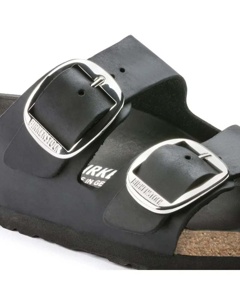 Birkenstock Παντόφλα Leather Arizona Big Buckle Leoi (Narrow), Black Hex