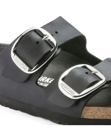 Birkenstock Παντόφλα Leather Arizona Big Buckle Leoi (Narrow), Black Hex