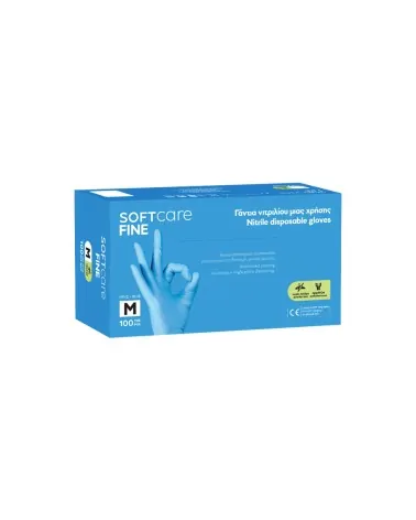 Soft Care Γάντια Νιτριλίου Fine Γαλάζιο, 100 τεμάχια