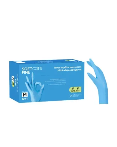 Soft Care Γάντια Νιτριλίου Fine Γαλάζιο, 100 τεμάχια