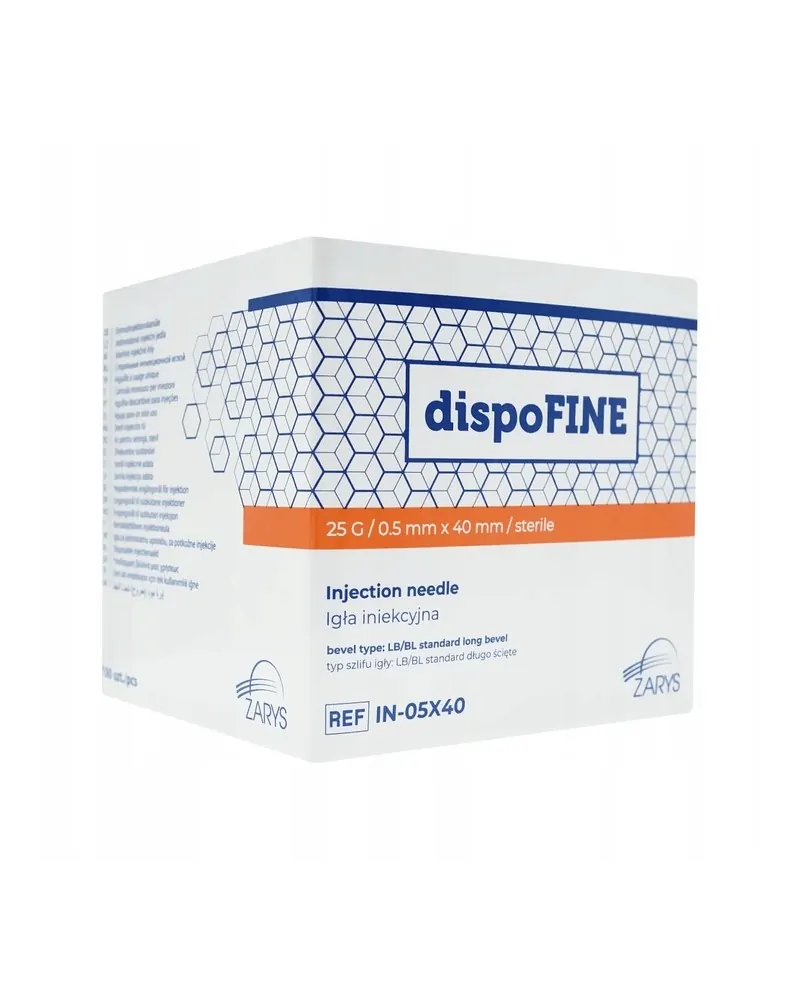 Βελόνες Ενέσεων dispoFine 25G 0.5mm x 40mm, Πορτοκαλί, 100 τεμάχια