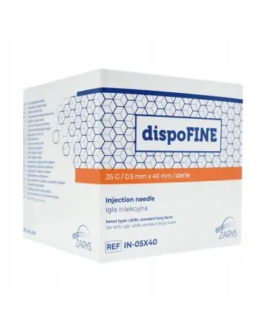 Βελόνες Ενέσεων dispoFine 25G 0.5mm x 40mm, Πορτοκαλί, 100 τεμάχια