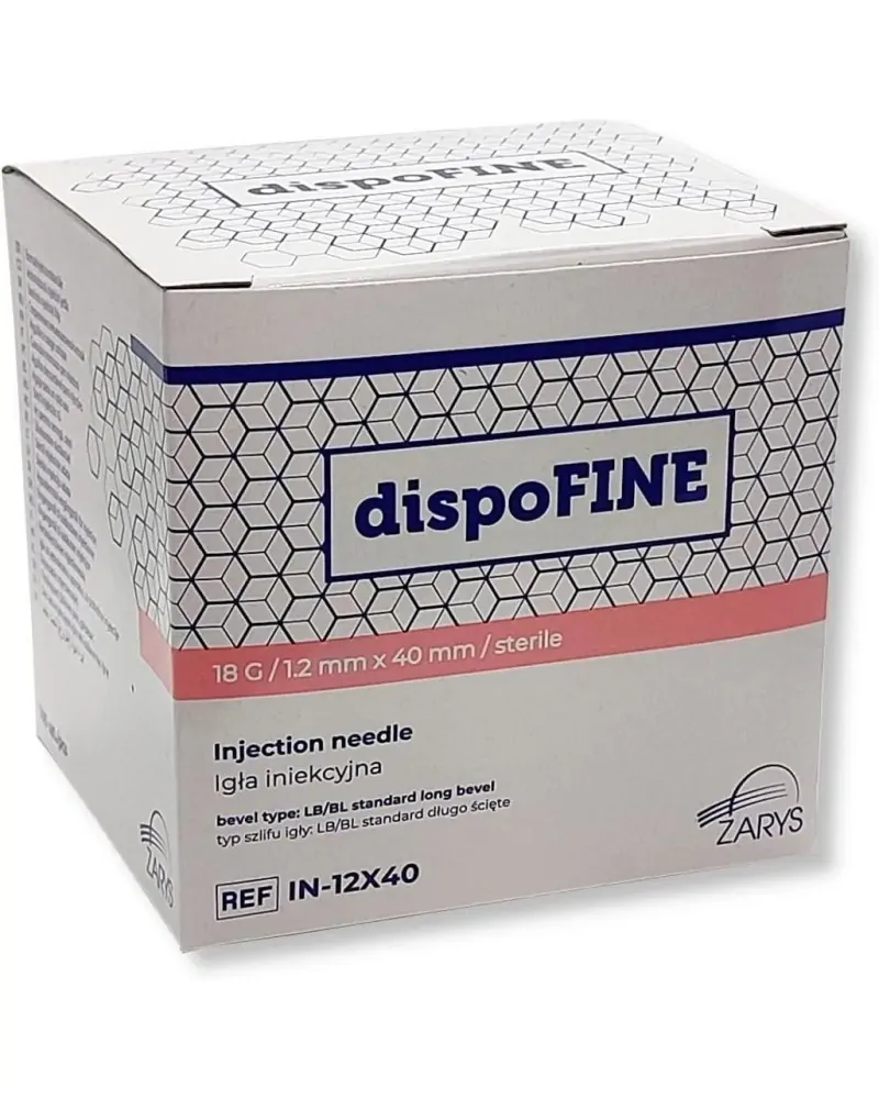 Βελόνες Ενέσεων dispoFine 18G 1.2mm x 40mm, Ροζ, 100 τεμάχια