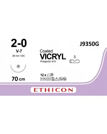 Ethicon Ράμμα Vicryl 2/0 70cm 26mm 1/2c Κόπτουσα J9350G