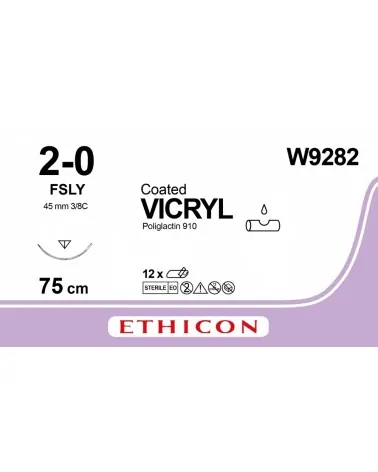 Ethicon Ράμμα Vicryl 2/0 75cm 45mm 3/8c Κόπτουσα W9282