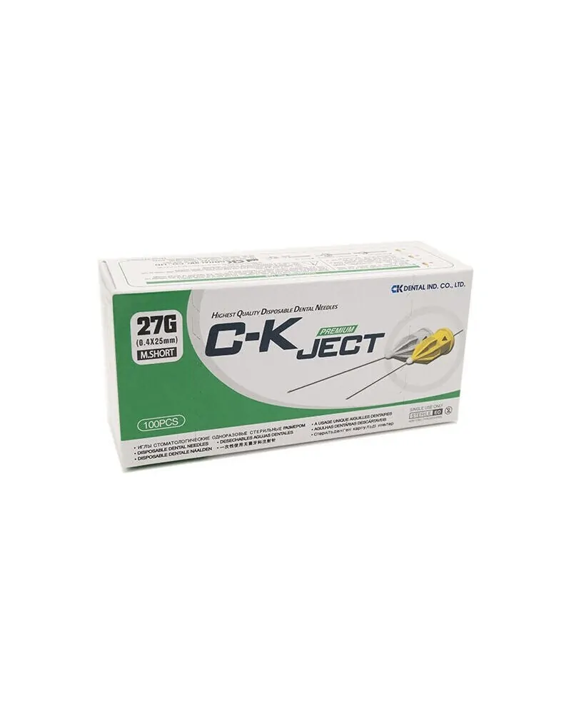 C-K JECT Οδοντιατρική Βελόνα 27g MShort (0.4 x 25mm), 100 τεμάχια