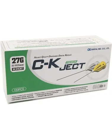 C-K JECT Οδοντιατρική Βελόνα 27g MShort (0.4 x 25mm), 100 τεμάχια