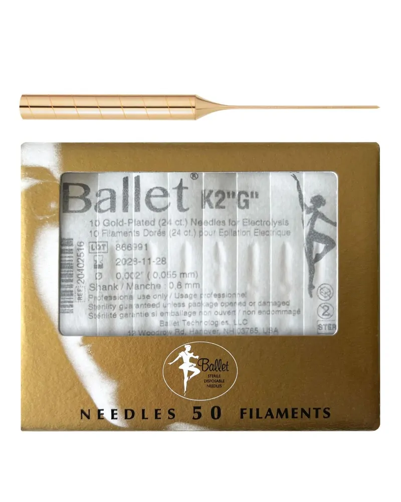 Ballet K2 Βελόνες Ριζικής Αποτρίχωσης Χρυσές, 50 τεμάχια