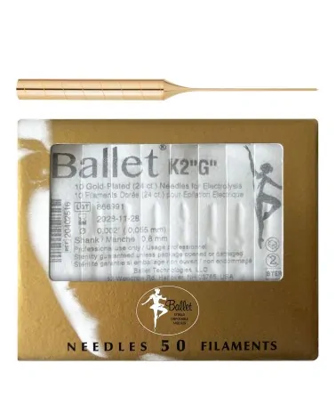 Ballet K2 Βελόνες Ριζικής Αποτρίχωσης Χρυσές, 50 τεμάχια