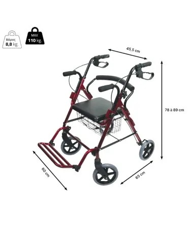 Περιπατητήρας Rollator με Υποπόδιο Victor
