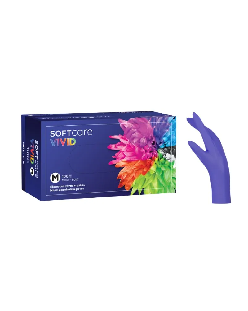 Soft Care Γάντια Νιτριλίου Vivid Σκούρο Μπλε, 100 τεμάχια