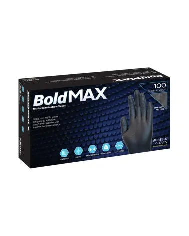 Aurelia Γάντια Νιτριλίου Boldmax Μαύρο, 100 τεμάχια