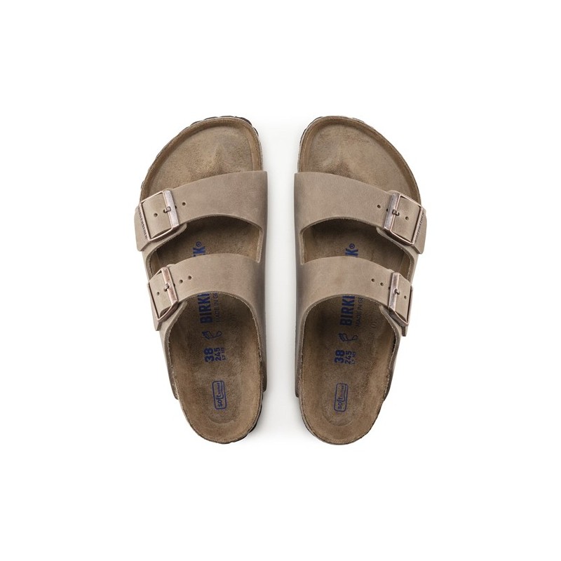 Birkenstock Παντόφλα Arizona Soft Footbed Oiled Leather (Regular), Tobacco Brown