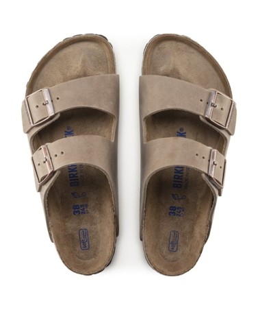 Birkenstock Παντόφλα Arizona Soft Footbed Oiled Leather (Regular), Tobacco Brown
