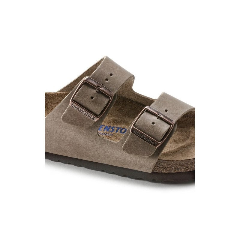 Birkenstock Παντόφλα Arizona Soft Footbed Oiled Leather (Regular), Tobacco Brown