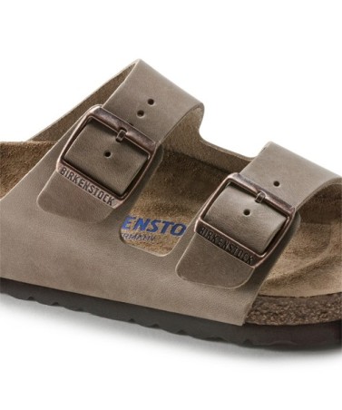 Birkenstock Παντόφλα Arizona Soft Footbed Oiled Leather (Regular), Tobacco Brown