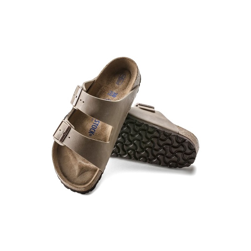 Birkenstock Παντόφλα Arizona Soft Footbed Oiled Leather (Regular), Tobacco Brown