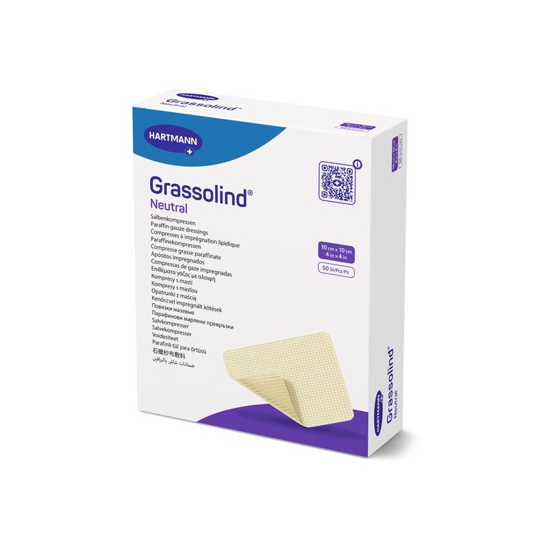 Hartmann Βαζελινούχος Γάζα Grassolind 10x10cm, 10 τεμάχια