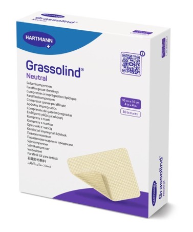 Hartmann Βαζελινούχος Γάζα Grassolind 10x10cm, 10 τεμάχια