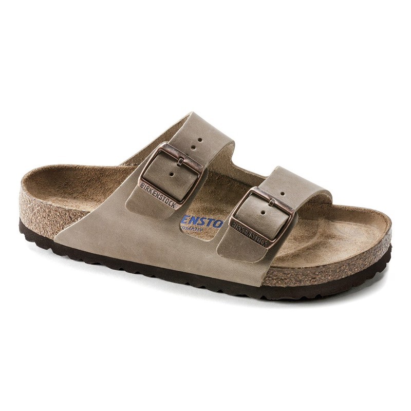 Birkenstock Παντόφλα Arizona Soft Footbed Oiled Leather (Regular), Tobacco Brown