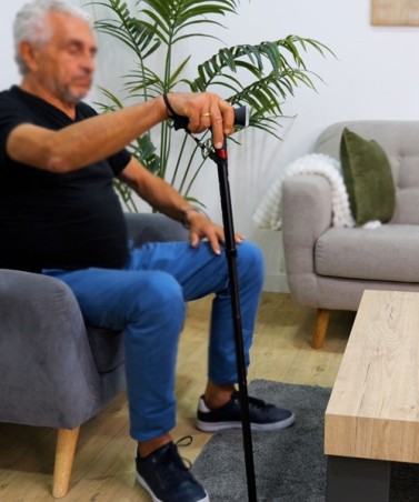 Σπαστό Μπαστούνι Ρυθμιζόμενο με Φακό και Συναγερμό