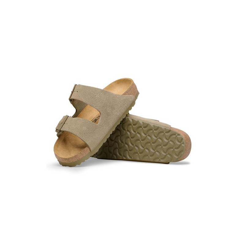 Birkenstock Παντόφλα Leather Arizona BS (Regular), Faded Khaki