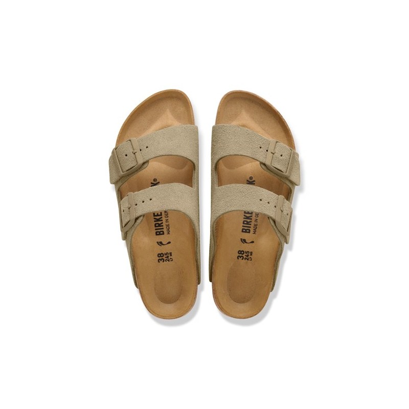Birkenstock Παντόφλα Leather Arizona BS (Regular), Faded Khaki