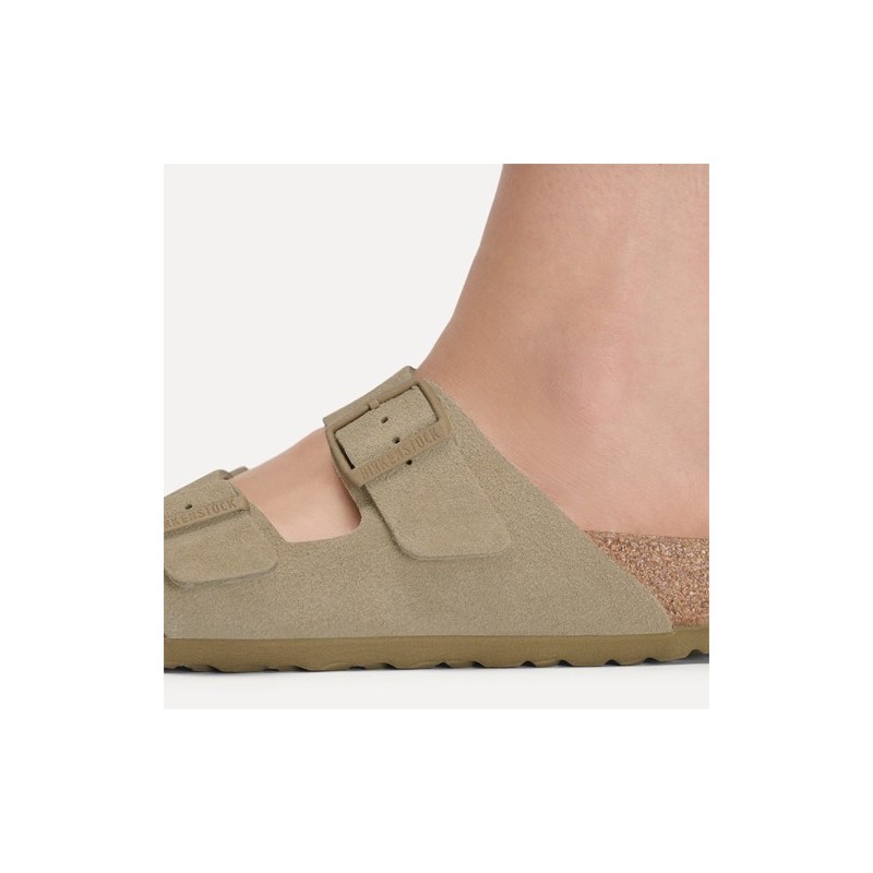 Birkenstock Παντόφλα Leather Arizona BS (Regular), Faded Khaki