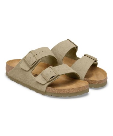 Birkenstock Παντόφλα Leather Arizona BS (Regular), Faded Khaki