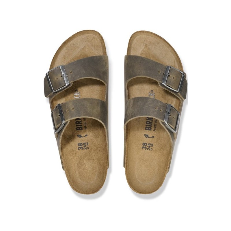 Birkenstock Παντόφλα Leather Arizona BS (Regular), Faded Khaki