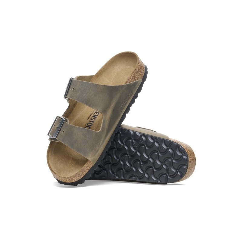 Birkenstock Παντόφλα Leather Arizona BS (Regular), Faded Khaki