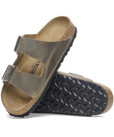 Birkenstock Παντόφλα Leather Arizona BS (Regular), Faded Khaki