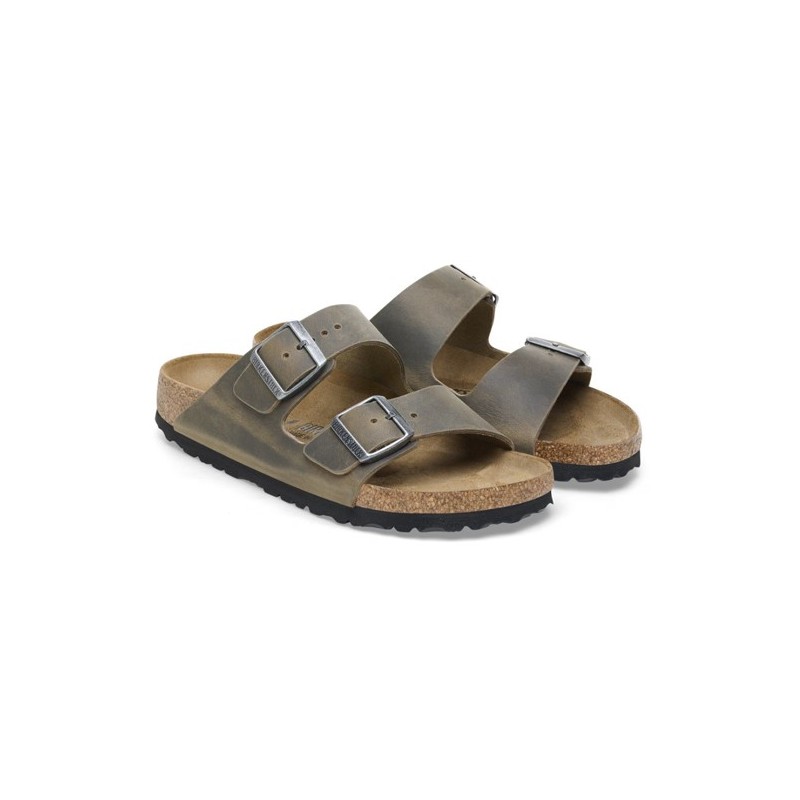 Birkenstock Παντόφλα Leather Arizona BS (Regular), Faded Khaki