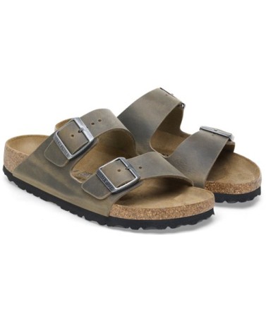Birkenstock Παντόφλα Leather Arizona BS (Regular), Faded Khaki