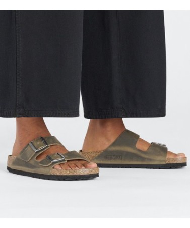 Birkenstock Παντόφλα Leather Arizona BS (Regular), Faded Khaki