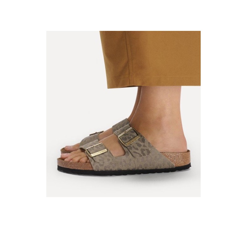 Birkenstock Παντόφλα Arizona BS (Narrow), Leo Gray Taupe